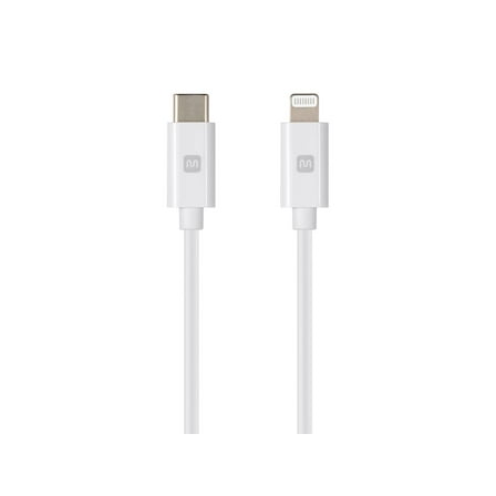 Monoprice Apple MFi Certified Lightning to USB Type-C and Sync Cable - 1.5 Feet - White | Compatible with iPod, iPhone, iPad with Lightning Connector