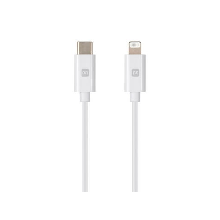 Monoprice Apple MFi Certified Lightning to USB Type-C and Sync Cable - 3 Feet - White | Compatible with iPod, iPhone, iPad with Lightning Connector