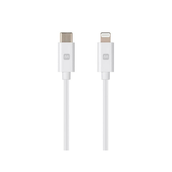 Monoprice Apple MFi Certified Lightning to USB Type-C and Sync Cable - 3 Feet - White | Compatible with iPod, iPhone, iPad with Lightning Connector