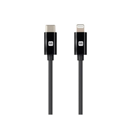 Monoprice Apple MFi Certified Lightning to USB Type-C and Sync Cable - 6 Feet - Black, Compatible with iPod, iPhone, iPad with Lightning Connector