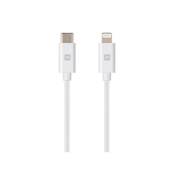 Monoprice Apple MFi Certified Lightning to USB Type-C and Sync Cable - 6 Feet - White | Compatible with iPod, iPhone, iPad with Lightning Connector