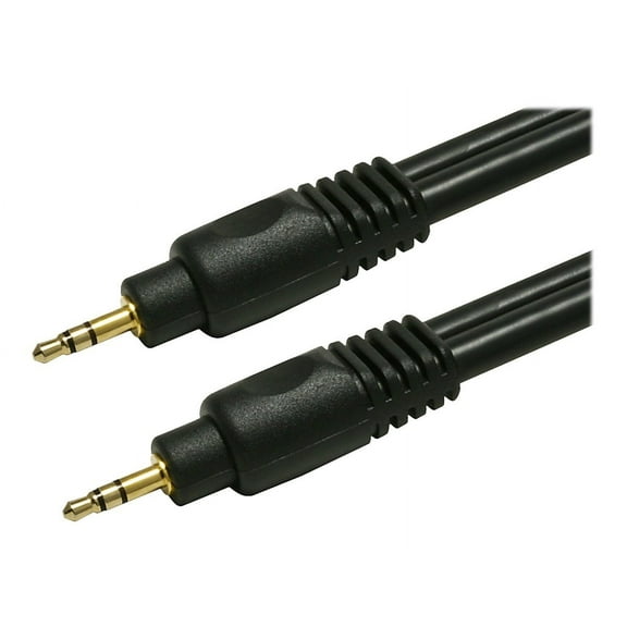 Monoprice Audio Cable - 10 Feet - Black | Premium 3.5mm Stereo Male to 3.5mm Stereo Male 22AWG, Gold Plated