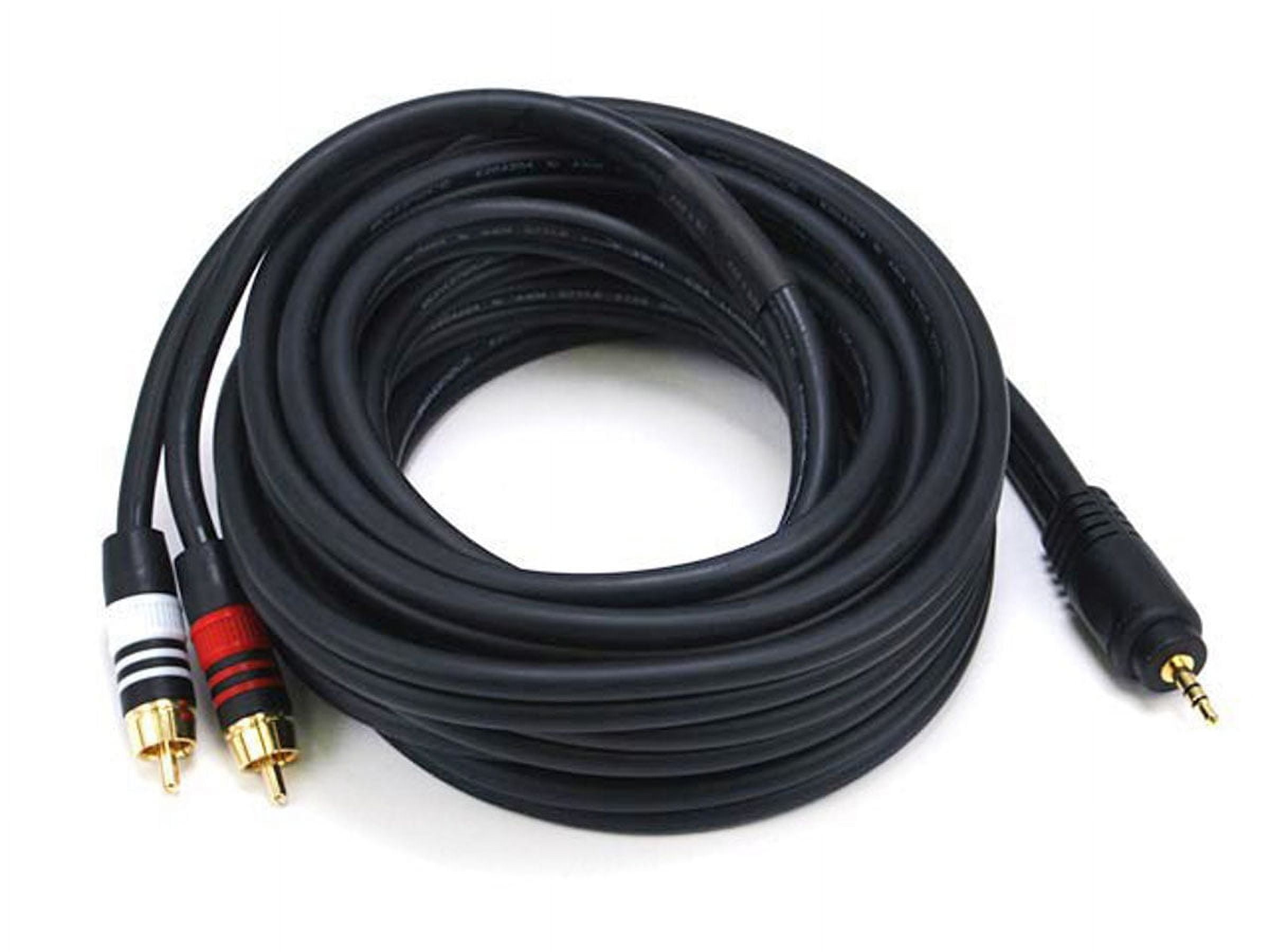 Monoprice Audio Cable - 15 Feet - Black | Premium Stereo Male to 2 RCA ...