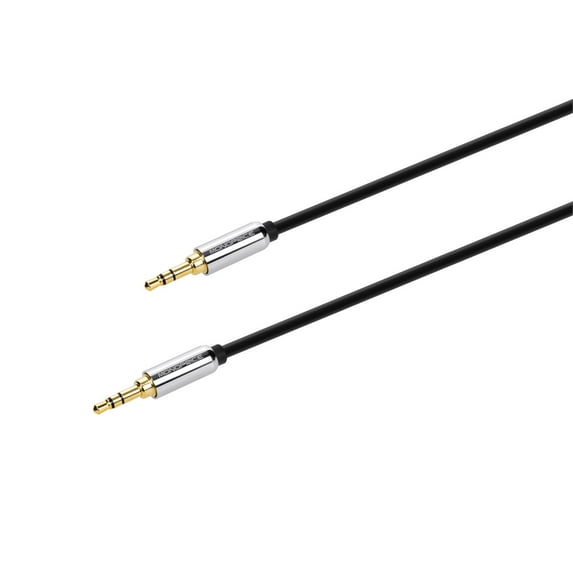 Monoprice Audio Cable - 3 Feet - Black | 3.5mm Stereo Male to 3.5mm Stereo Male Gold Plated Cable for Mobile