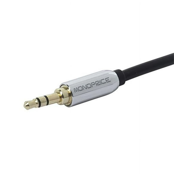 Monoprice Audio Cable - 3 Feet - Black | 3.5mm Stereo Male to RCA Stereo Male Gold Plated Cable for Mobile