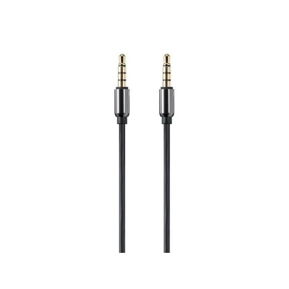Monoprice Audio Cable - 3 Feet - Black | Auxiliary 3.5mm TRRS Audio & Microphone Cable - Slim, Durable, Gold plated for smartphone, mp3 player, laptop - Onyx Series