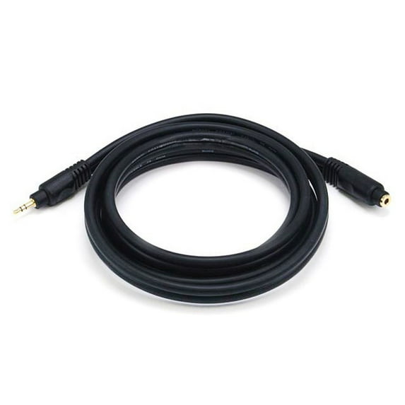 Monoprice Audio Extension Cable - 6 Feet - Black | Premium 3.5mm Stereo Male to 3.5mm Stereo Female 22AWG, Gold Plated