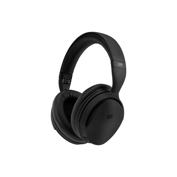 Monoprice BT-300ANC Wireless Over Ear Headphones - Black With (ANC) Active Noise Cancelling, Bluetooth, Extended Playtime