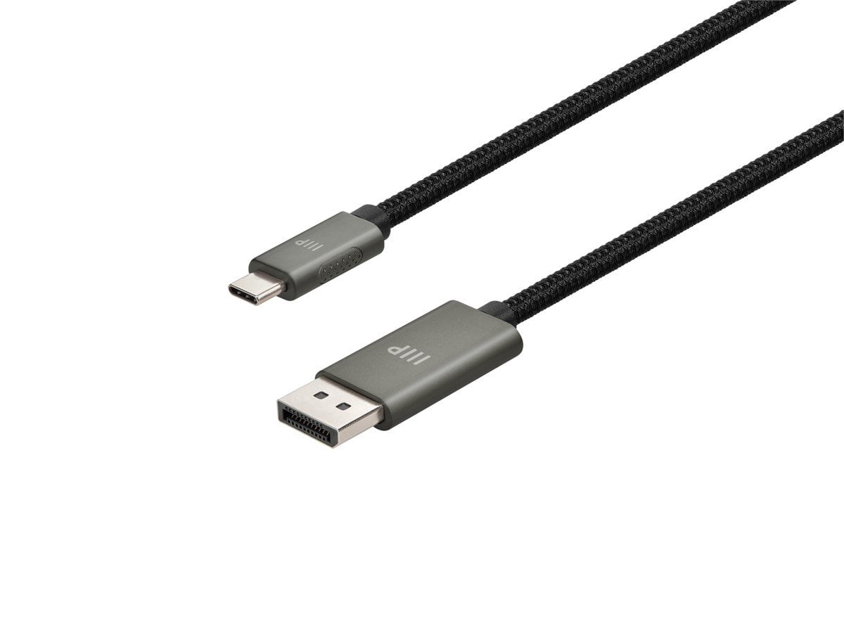 Monoprice Bidirectional USB-C to DisplayPort Cable - 4K60Hz, Thunderbolt 4/3 Compatible, Braided, 3ft, Black