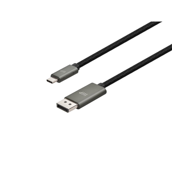 Monoprice Bidirectional USB-C to DisplayPort Cable - 4K60Hz, Thunderbolt 4/3 Compatible, Braided, 3ft, Black