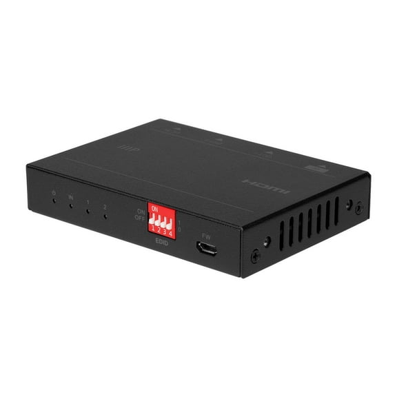 Monoprice Blackbird 4K Pro 1x2 Ultra Slim HDMI Splitter -Black | 4K @ 60Hz, HDCP 2.2 Compliant, HDR, And EDI Detection