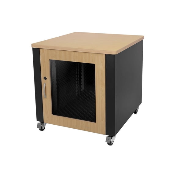 Monoprice Blackbird Pro 12U Quiet Network Rack, UltraQuiet Cooling, Removable Rear Panel, For Servers, Routers, UPS Systems, Switches, and Audio/Video Devices