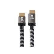 Monoprice Braided HDMI Cable - 75 Feet - Gray | High Speed, Active Chipset, 4K@60Hz, 18Gbps, HDR, 24AWG, YUV, 444, CL3 - Luxe Series