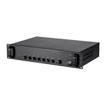 Monoprice 114886 Commercial Audio 120W 5ch 100/70V Mixer Amp with Microphone Priority (NO Logo)