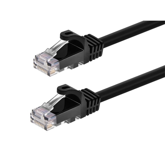 Monoprice Cat5E Ethernet Patch Cable - 1 Feet - Black | Network Internet Cord - Snagless RJ45, Stranded, 350Mhz, Utp, Pure Bare Copper Wire, 24Awg - Flexboot Series