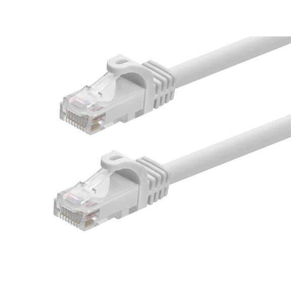 Monoprice Cat5E Ethernet Patch Cable - 1 Feet - White | Network Internet Cord - Snagless RJ45, Stranded, 350Mhz, Utp, Pure Bare Copper Wire, 24Awg - Flexboot Series
