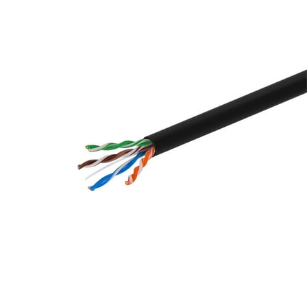 Monoprice Cat5e Bulk Bare Cable - 100 Feet - Black | Network Internet Cord - Copper Ethernet Cable UTP Solid Riser Rated (CMR) 350MHz 24AWG