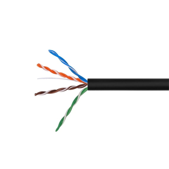Monoprice Cat5e Ethernet Bulk Cable - Network Internet Cord - Solid, 350Mhz, UTP, CMR, Riser Rated, Pure Bare Copper Wire, 24AWG, 1000ft, Black