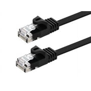 Monoprice Cat5e Ethernet Patch Cable - 0.5 Feet - Black | Network Internet Cord - RJ45, Flat,Stranded, 350Mhz, UTP, Pure Bare Copper Wire, 30AWG