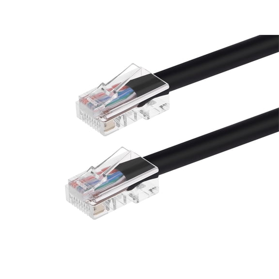 Monoprice Cat5e Ethernet Patch Cable - 1 Feet - Black | Network Internet Cord - RJ45, Stranded, 350Mhz, UTP, Pure Bare Copper Wire, 24AWG - Zeroboot Series