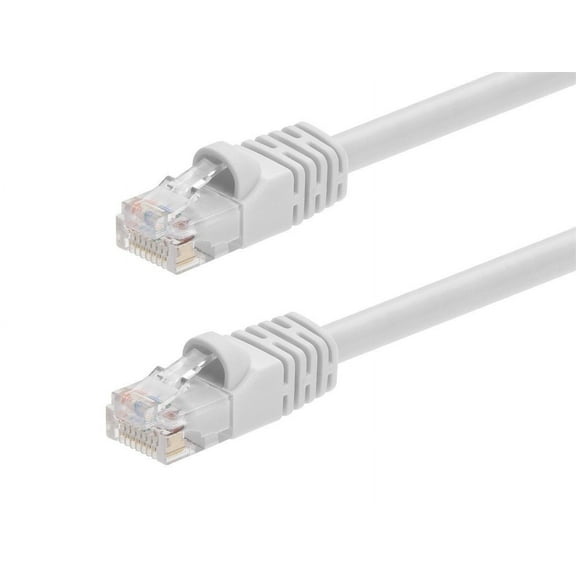 Monoprice Cat5e Ethernet Patch Cable - 14 Feet - White | Network Internet Cord - RJ45, Stranded, 350Mhz, UTP, Pure Bare Copper Wire, 24AWG