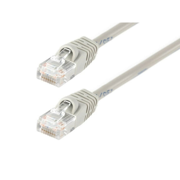 Monoprice Cat5e Ethernet Patch Cable - 25 Feet - Gray | Network Internet Cord - RJ45, Stranded, 350Mhz, UTP, Pure Bare Copper Wire, 24AWG