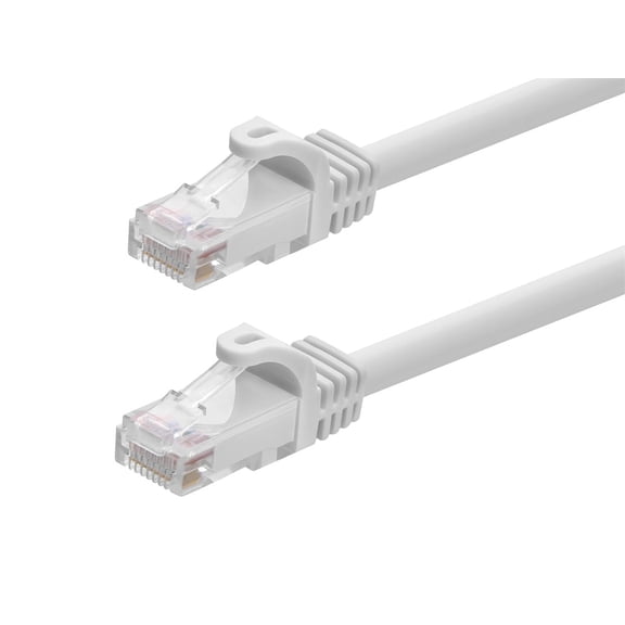 Monoprice Cat5e Ethernet Patch Cable - 5 Feet - White | Network Internet Cord - Snagless RJ45, Stranded, 350Mhz, UTP, Pure Bare Copper Wire, 24AWG - Flexboot Series
