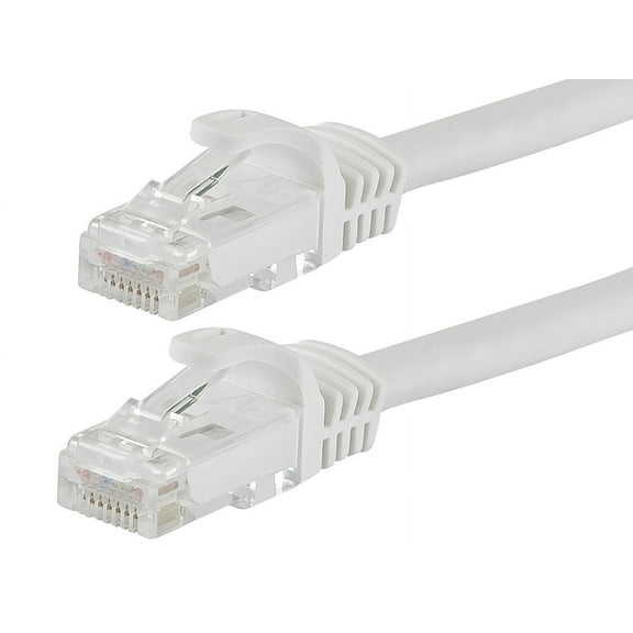 Monoprice Cat5e Ethernet Patch Cable - 5 Feet - White | Network Internet Cord - Snagless RJ45, Stranded, 350Mhz, UTP, Pure Bare Copper Wire, 24AWG - Flexboot Series