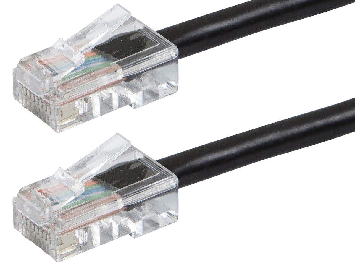 Monoprice Cat5e Ethernet Patch Cable - 50 Feet - Black | Network Internet Cord - RJ45, Stranded, 350Mhz, UTP, Pure Bare Copper Wire, 24AWG - Zeroboot Series