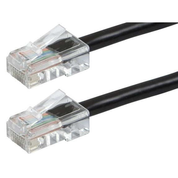 Monoprice Cat5e Ethernet Patch Cable - 50 Feet - Black | Network Internet Cord - RJ45, Stranded, 350Mhz, UTP, Pure Bare Copper Wire, 24AWG - Zeroboot Series