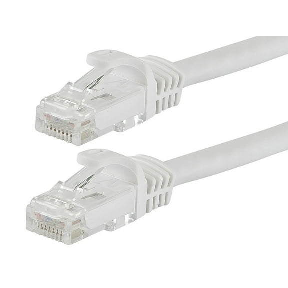 Monoprice Cat5e Ethernet Patch Cable - 50 Feet - White | Network Internet Cord - Snagless RJ45, Stranded, 350Mhz, UTP, Pure Bare Copper Wire, 24AWG - Flexboot Series