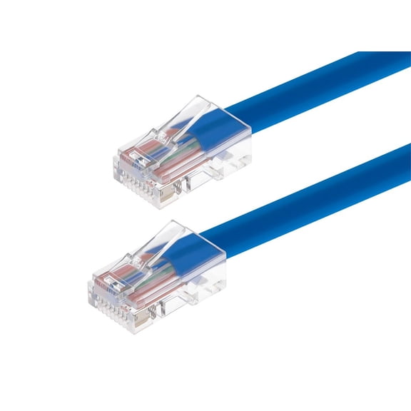 Monoprice Cat5e Ethernet Patch Cable - 7 Feet - Blue | Network Internet Cord - RJ45, Stranded, 350Mhz, UTP, Pure Bare Copper Wire, 24AWG - Zeroboot Series