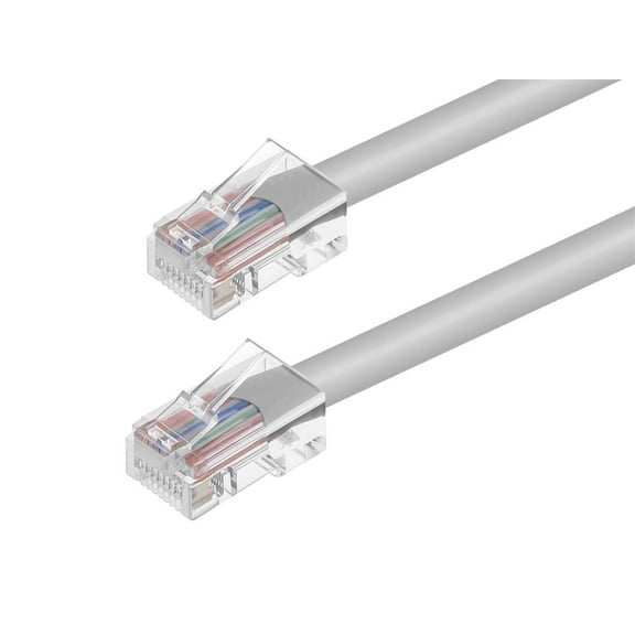 Monoprice Cat5e Ethernet Patch Cable - 7 Feet - Gray | Network Internet Cord - RJ45, Stranded, 350Mhz, UTP, Pure Bare Copper Wire, 24AWG - Zeroboot Series