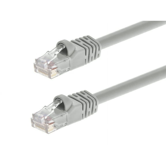 Monoprice Cat5e Ethernet Patch Cable - 7 Feet - Gray | Network Internet Cord - RJ45, Stranded, 350Mhz, UTP, Pure Bare Copper Wire, Crossover, 24AWG