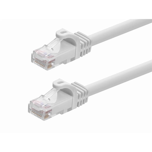 Monoprice Cat5e Ethernet Patch Cable - 7 Feet - White | Network Internet Cord - Snagless RJ45, Stranded, 350Mhz, UTP, Pure Bare Copper Wire, 24AWG - Flexboot Series