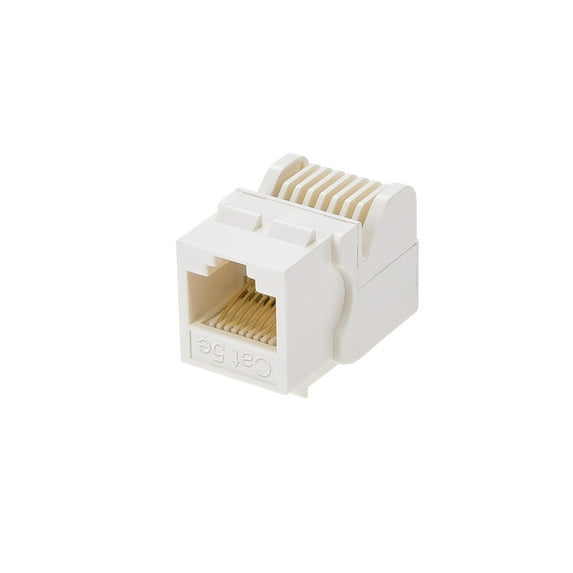 Monoprice Cat5e RJ45 Toolless Keystone Jack for 22-24AWG Solid Wire, White