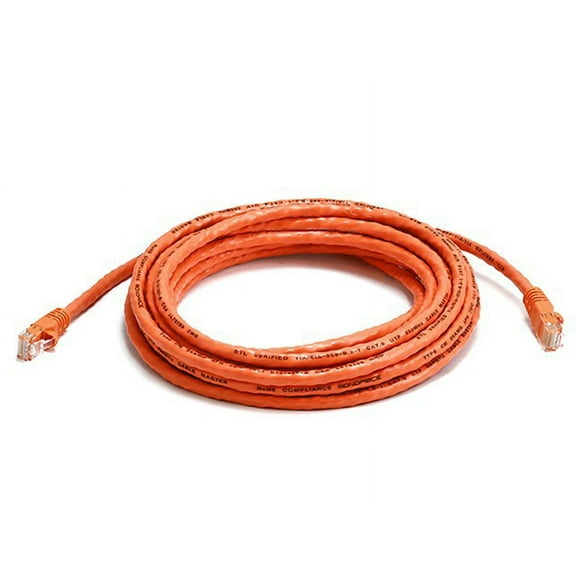 Monoprice FullBoot Series - Patch cable - RJ-45 (M) straight to RJ-45 (M) straight - 14 ft - UTP - CAT 6 - booted, snagless, stranded - orange