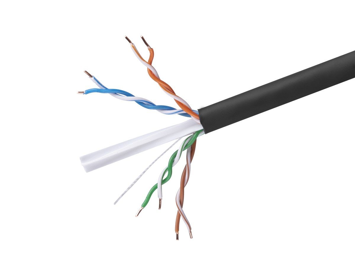 Monoprice Cat6 Ethernet Bulk Cable - 500 Feet - Black, Solid, 550MHz, UTP, CMR, Riser-Rated, Pure Bare Copper Wire, 23AWG (UL)(TAA)