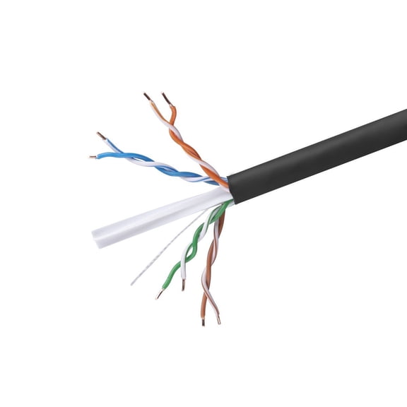 Monoprice Cat6 Ethernet Bulk Cable - 500 Feet - Black, Solid, 550MHz, UTP, CMR, Riser-Rated, Pure Bare Copper Wire, 23AWG (UL)(TAA)
