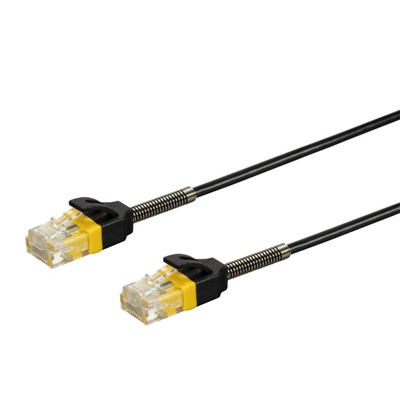 Monoprice Cat6 Ethernet Network Patch Cable - 5 Feet - Black | Reinforced, Snagless RJ45 Stranded 550MHz UTP Pure Bare Copper Wire 30AWG - SlimRun Series