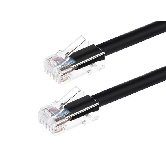 Monoprice Cat6 Ethernet Patch Cable - 0.5 Feet - Black | Network Internet Cord - RJ45, Stranded, 550Mhz, UTP, Pure Bare Copper Wire, 24AWG - Zeroboot Series