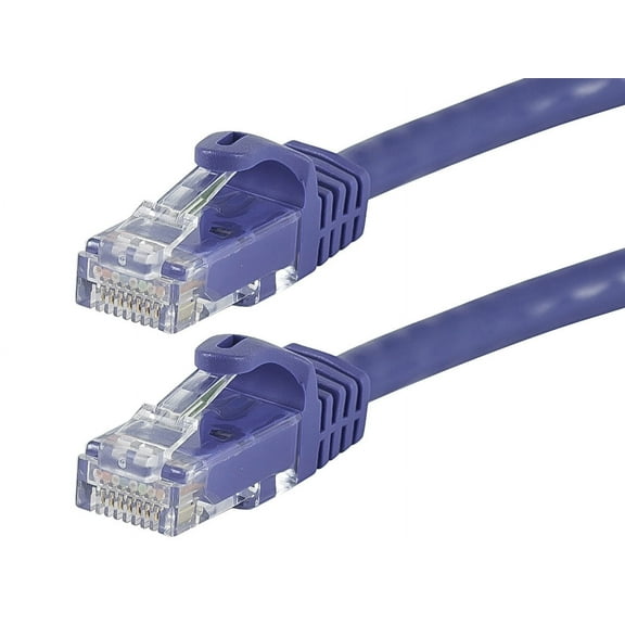 Monoprice Cat6 Ethernet Patch Cable - 0.5 Feet - Purple | Network Internet Cord - RJ45, Stranded, 550Mhz, UTP, Pure Bare Copper Wire, 24AWG - Flexboot Series