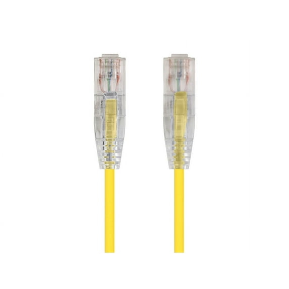 Monoprice Cat6 Ethernet Patch Cable - 0.5ft - Yellow, Snagless RJ45 Stranded 550MHz UTP CMR Riser Rated Pure Bare Copper Wire 28AWG - SlimRun Series