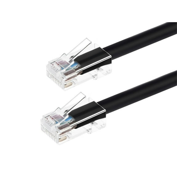 Monoprice Cat6 Ethernet Patch Cable - 1 Feet - Black | Network Internet Cord - RJ45, Stranded, 550Mhz, UTP, Pure Bare Copper Wire, 24AWG - Zeroboot Series