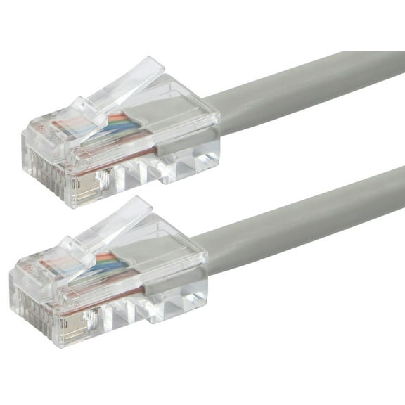 Monoprice Cat6 Ethernet Patch Cable - 1 Feet - Gray | Network Internet Cord - RJ45, Stranded, 550Mhz, UTP, Pure Bare Copper Wire, 24AWG - Zeroboot Series