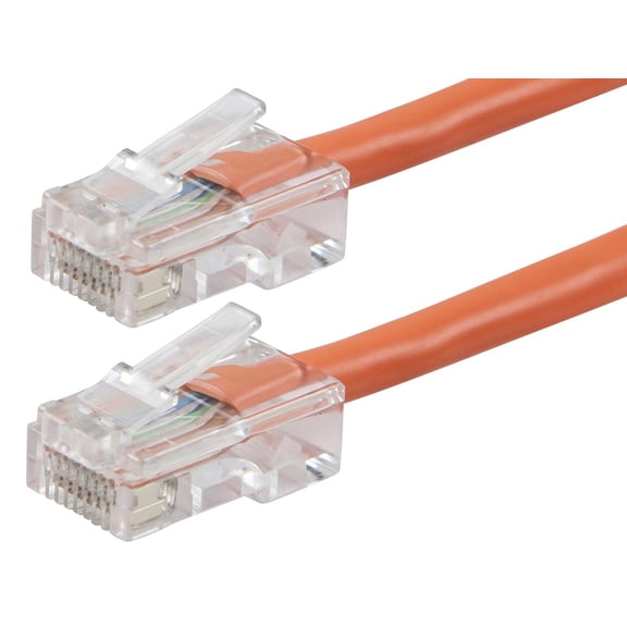 Monoprice Cat6 Ethernet Patch Cable - 1 Feet - Orange | Network Internet Cord - RJ45, Stranded, 550Mhz, UTP, Pure Bare Copper Wire, 24AWG - Zeroboot Series