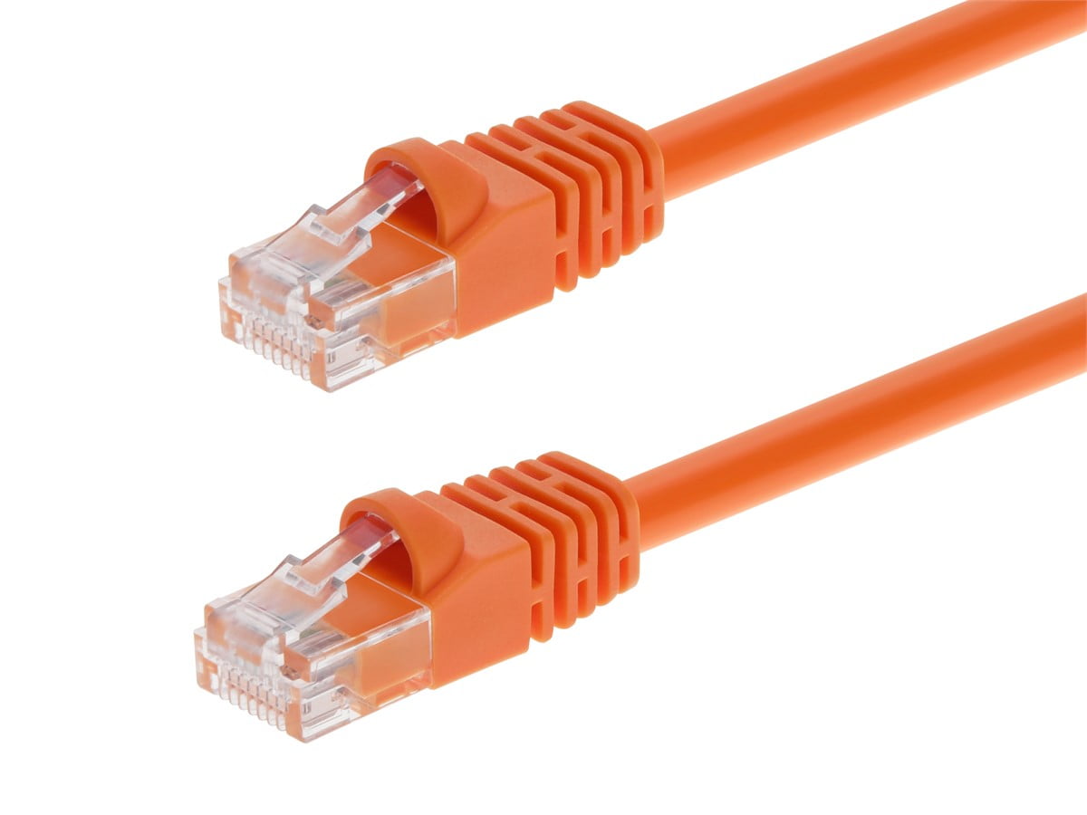 Monoprice Patch Cord,Cat 6,Booted,Orange,1.0 ft. 3412 Walmart