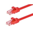 thumbnail image 1 of Monoprice Cat6 Ethernet Patch Cable - 1 Feet - Red | Network Internet Cord - Snagless RJ45, Stranded, 550Mhz, UTP, Pure Bare Copper Wire, 24AWG - Flexboot Series, 1 of 3