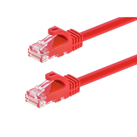 Monoprice Cat6 Ethernet Patch Cable - 1 Feet - Red | Network Internet Cord - Snagless RJ45, Stranded, 550Mhz, UTP, Pure Bare Copper Wire, 24AWG - Flexboot Series
