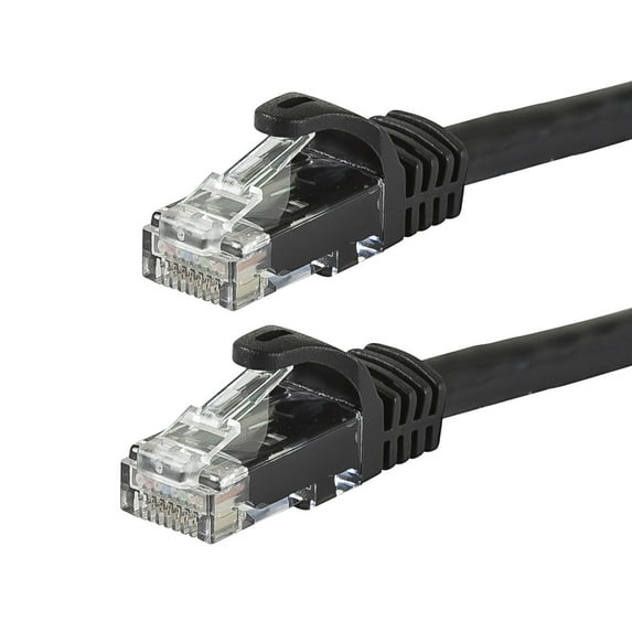 Monoprice Cat6 Ethernet Patch Cable - 20 Feet - Black | Network Internet Cord - Snagless RJ45, Stranded, 550Mhz, UTP, Pure Bare Copper Wire, 24AWG - Flexboot Series